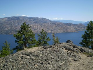 Looking south east, results of Okanagan Fire can be seen, Pincushion Mtn 2011-08.